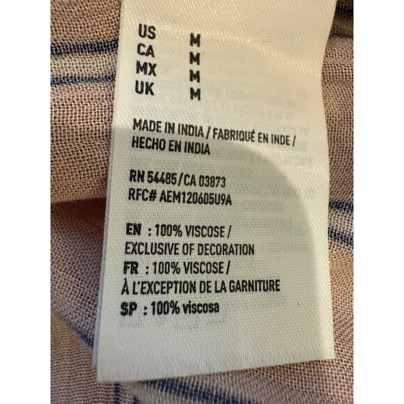 NWT American Eagle Off-The-Shoulder Pink Striped Blouse W/ Lace Details - M - Picture 7 of 11